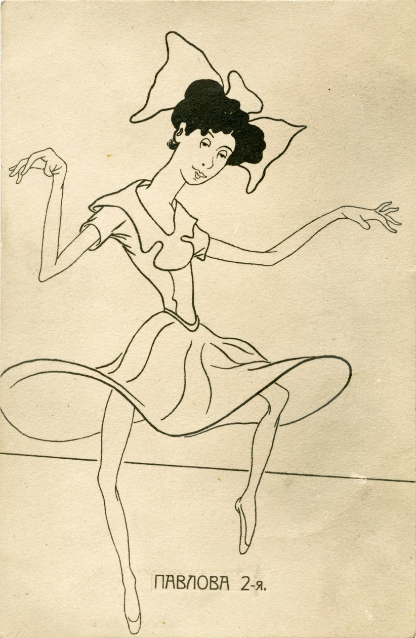 Anna Pavlova - Caricature by Nicolas Legat