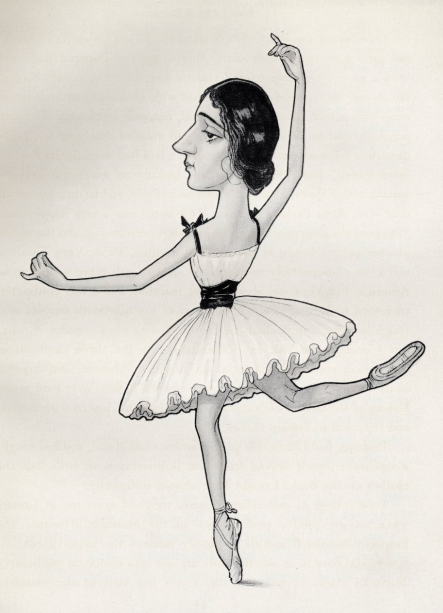Tamara Karsavina Caricature by Nicolas Legat