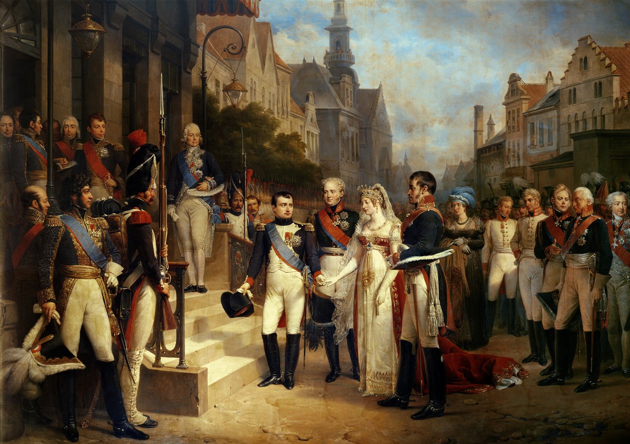 Napoleon Bonaparte (1769-1821) Receiving Queen Louisa of Prussia (1776-1810) at Tilsit, 6th July 1807 by Nicolas Louis Francois Gosse