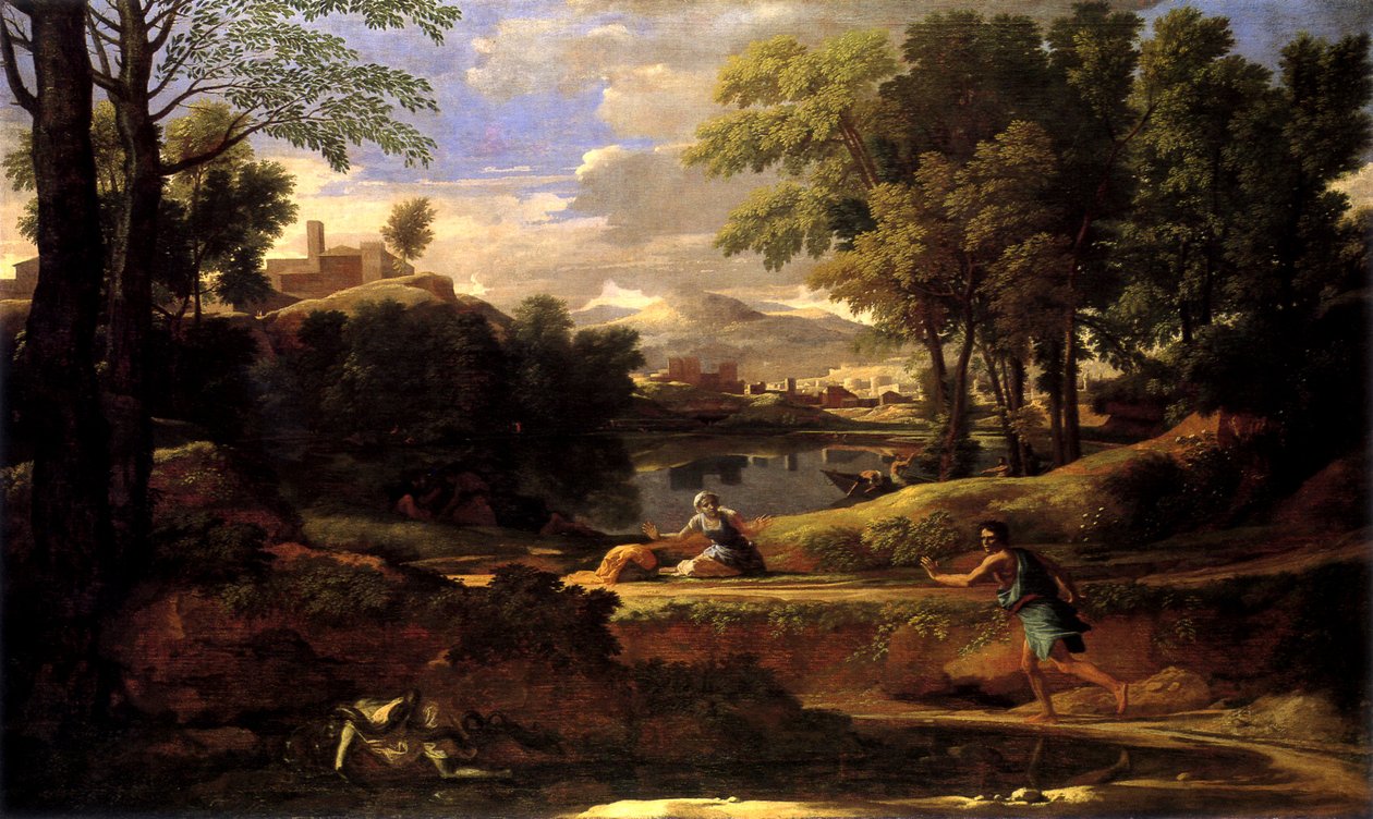 Landscape with a Man Killed by a Snake by Nicolas Poussin