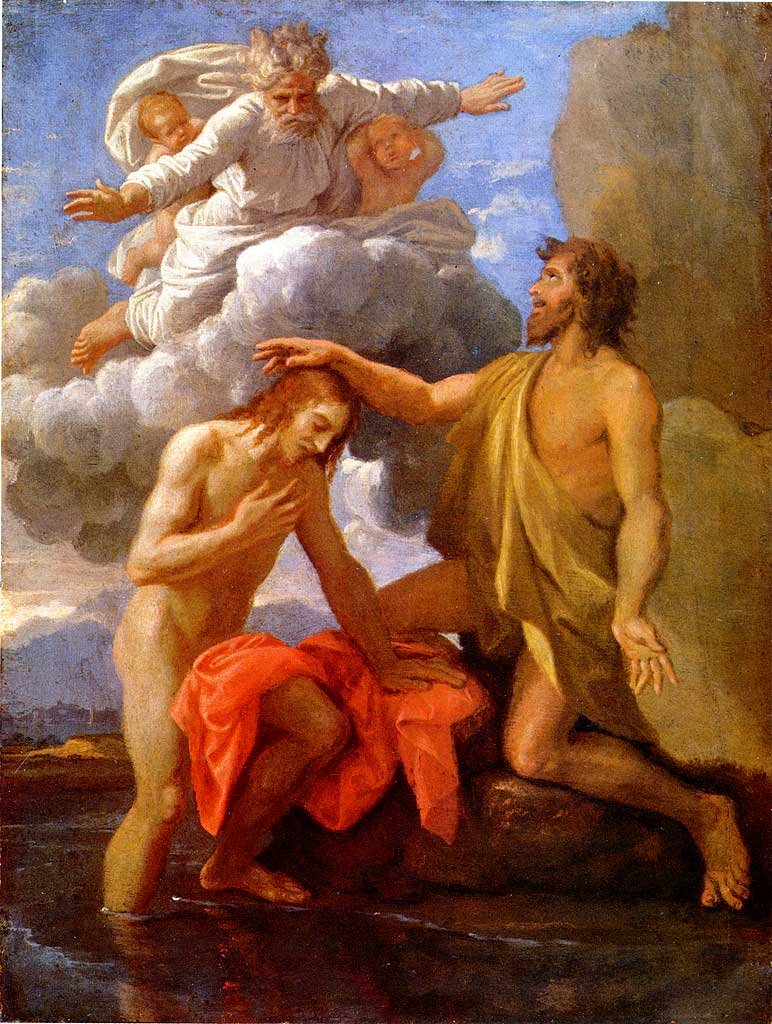 Saint John Baptizing Christ by Nicolas Poussin