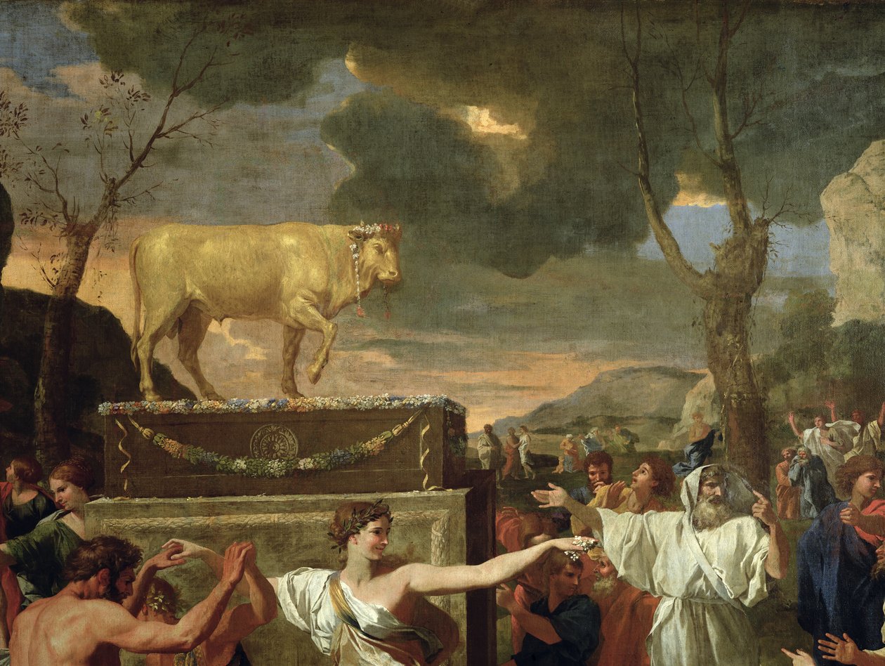 The Adoration of the Golden Calf (detail) by Nicolas Poussin