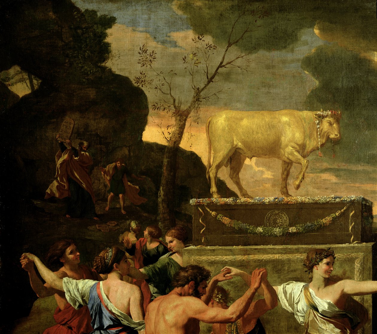 The Adoration of the Golden Calf (detail) by Nicolas Poussin