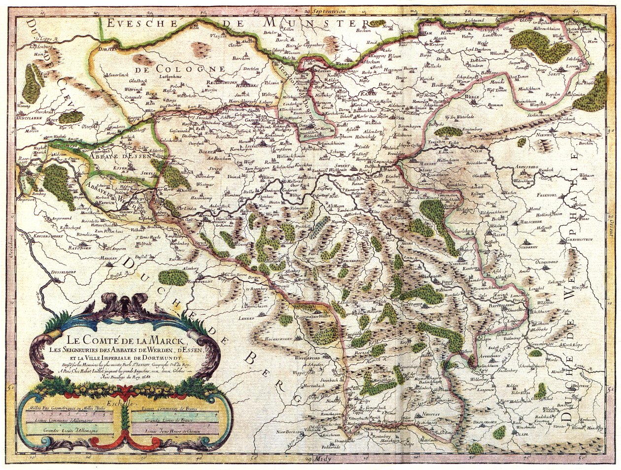 Map of County Mark by Nicolas Sanson