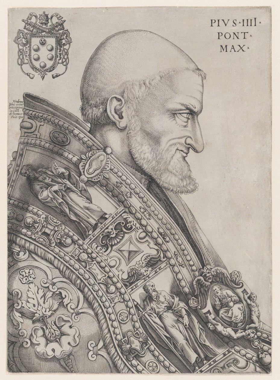 Portrait of Pope Pius IV by Nicolas Beatrizet