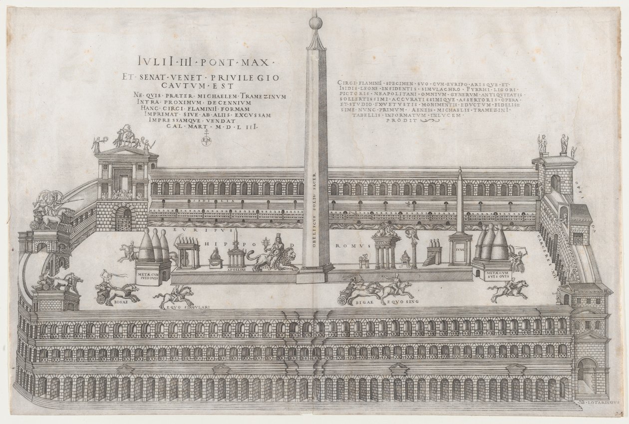 Speculum Romanae Magnificentiae: Circus Flaminius, 1553 by Nicolas Beatrizet