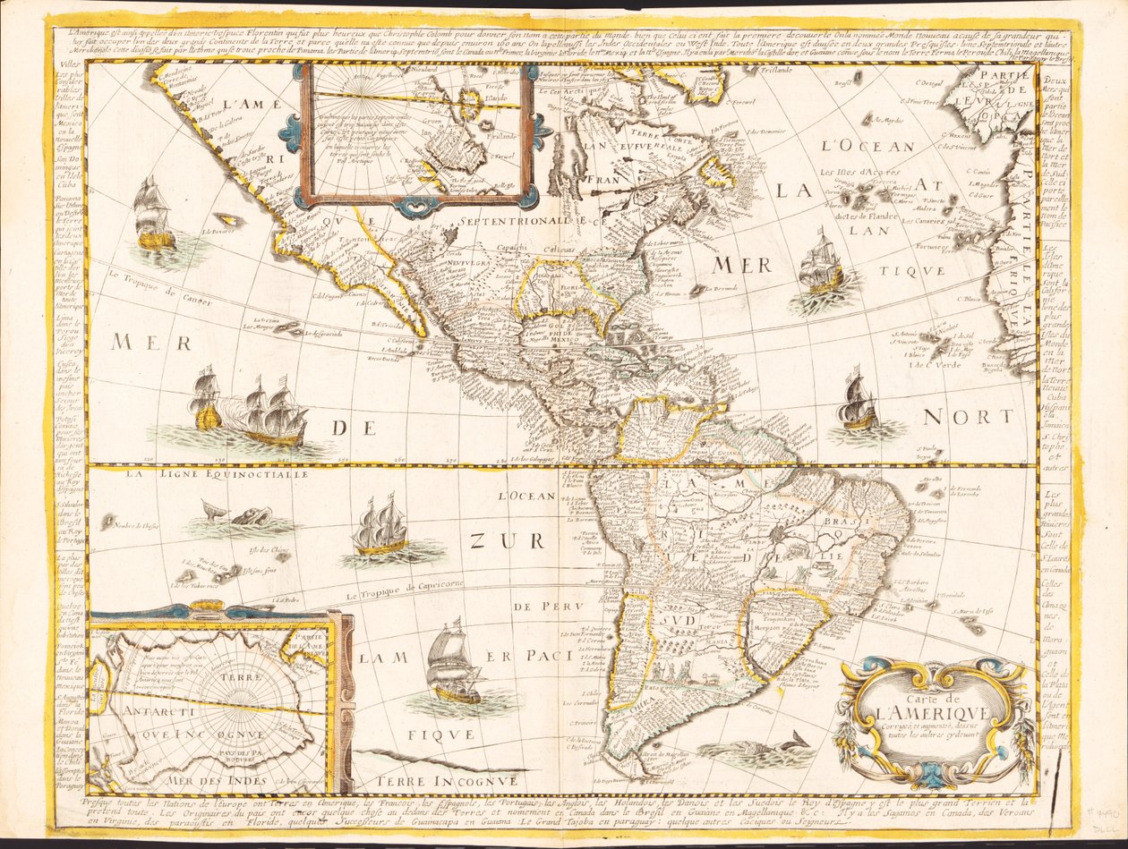 Map of America - Corrected and Enlarged by Nicolas Berey