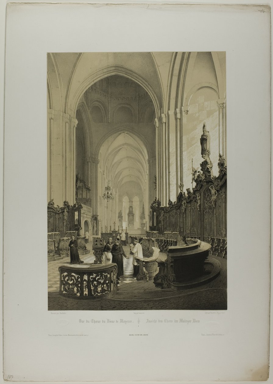 View of the Choir of the Cathedral of Mainz, plate four from Allemande by Nicolas Chapuy