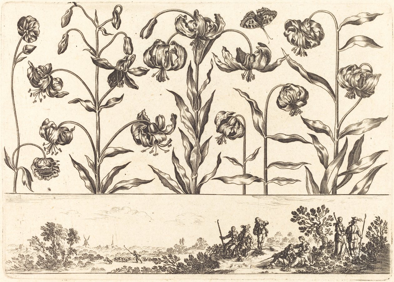 Flower Print no.5 by Nicolas Cochin after Balthasar Moncornet