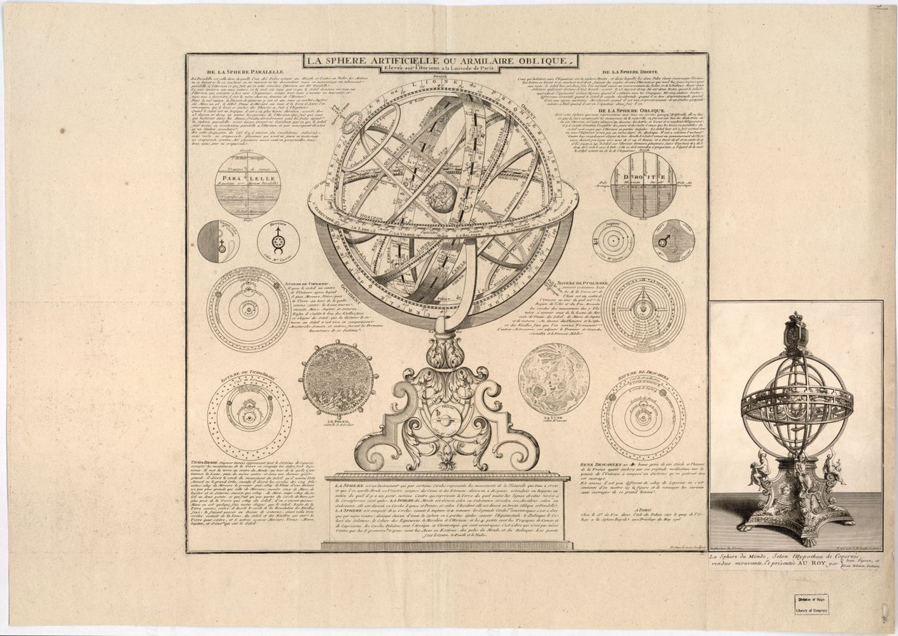 Trimmed and Mounted in Right Margin, Another Image of an Armillary Sphere by Nicolas De; Starckman Fer