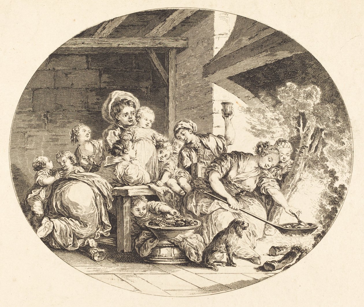 The Fritters by Nicolas Delaunay after Jean Honoré Fragonard