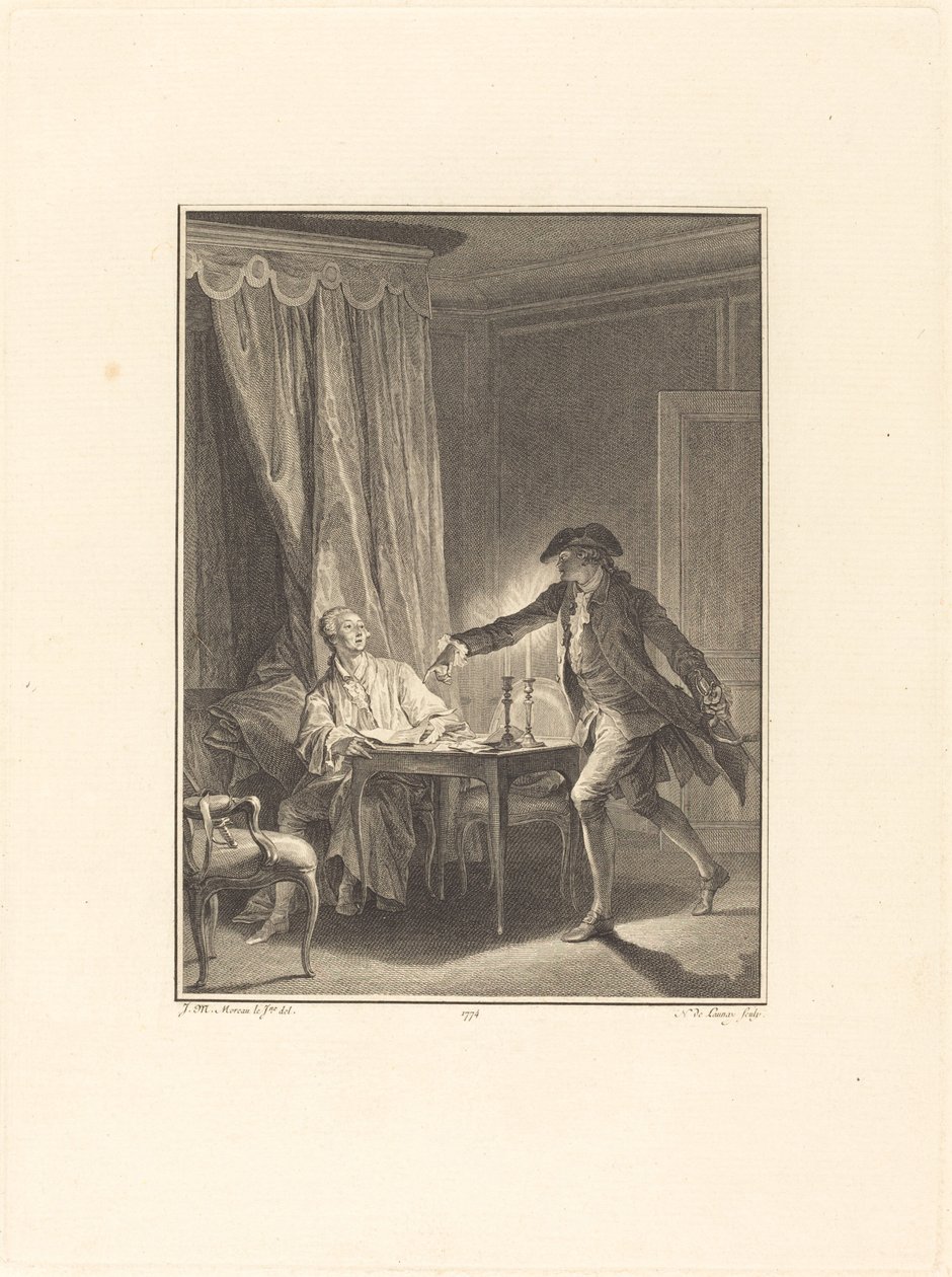 Ah! Young Man to Your Benefactor by Nicolas Delaunay after Jean Michel Moreau