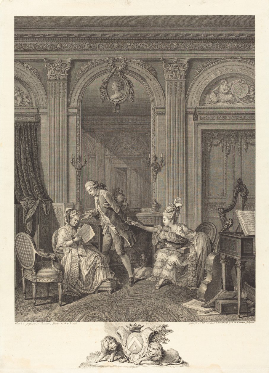 The Love Letter by Nicolas Delaunay after Nicolas Lavreince