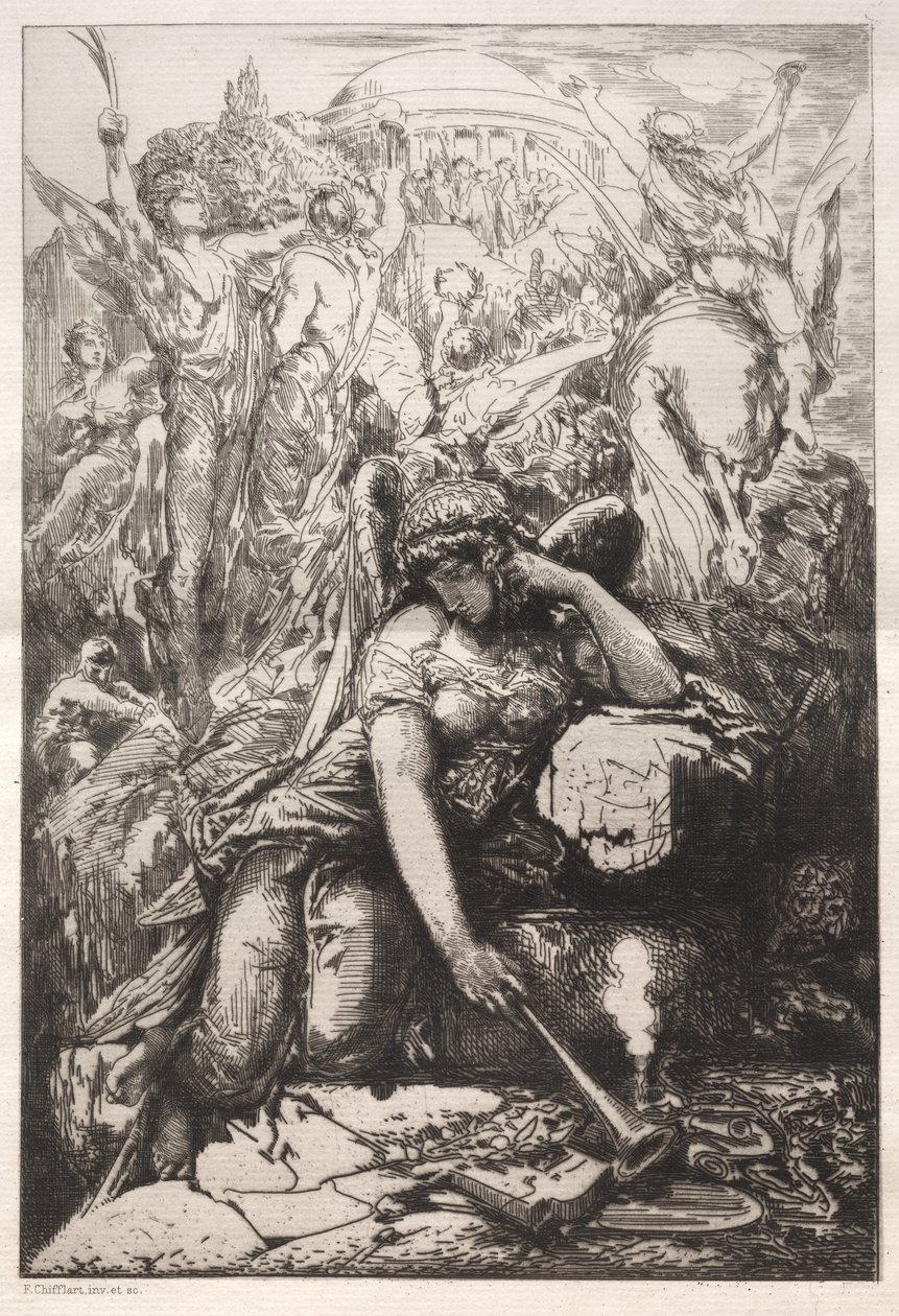 Melancholy by Nicolas François Chifflart