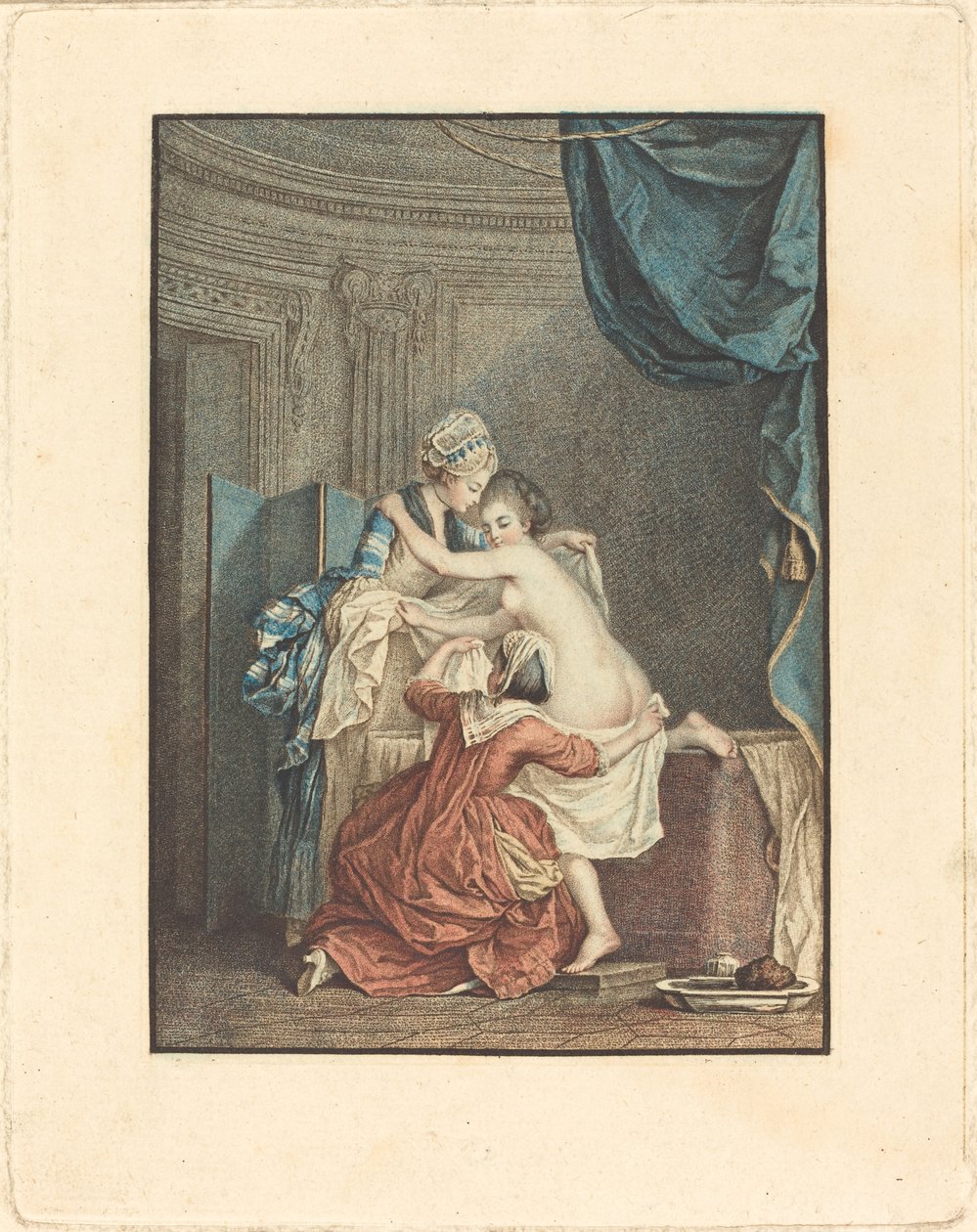The Bath by Nicolas François Regnault after Pierre Antoine Baudouin