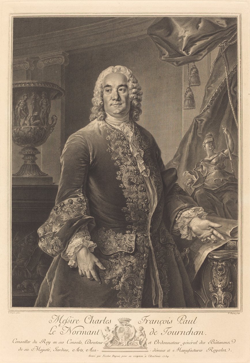 Charles Francois Paul Le Normant de Tournehem by Nicolas Gabriel Dupuis after Louis Tocqué