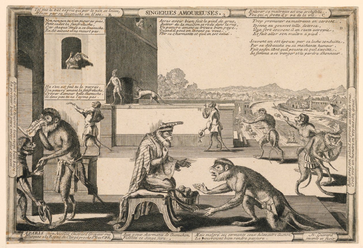 Singeries Amoureuses, Plate 2 by Nicolas Guerard