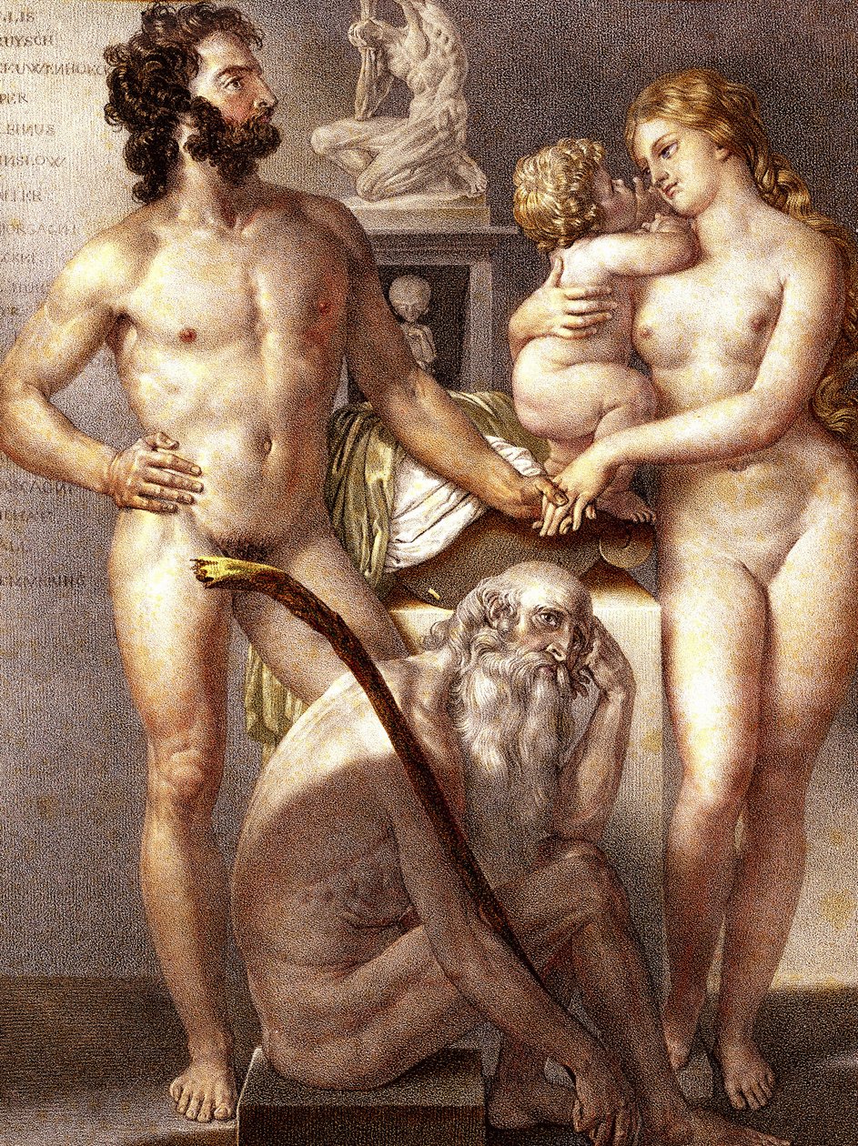 Anatomy of the Human - The 3 Ages 1884 by Nicolas Henri (after) Jacob