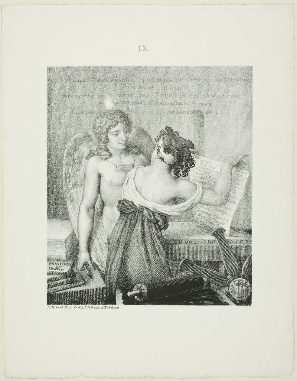 The Genius of Lithography, from Alois Senefelder’s L’Art de la lithographie by Nicolas Henri Jacob