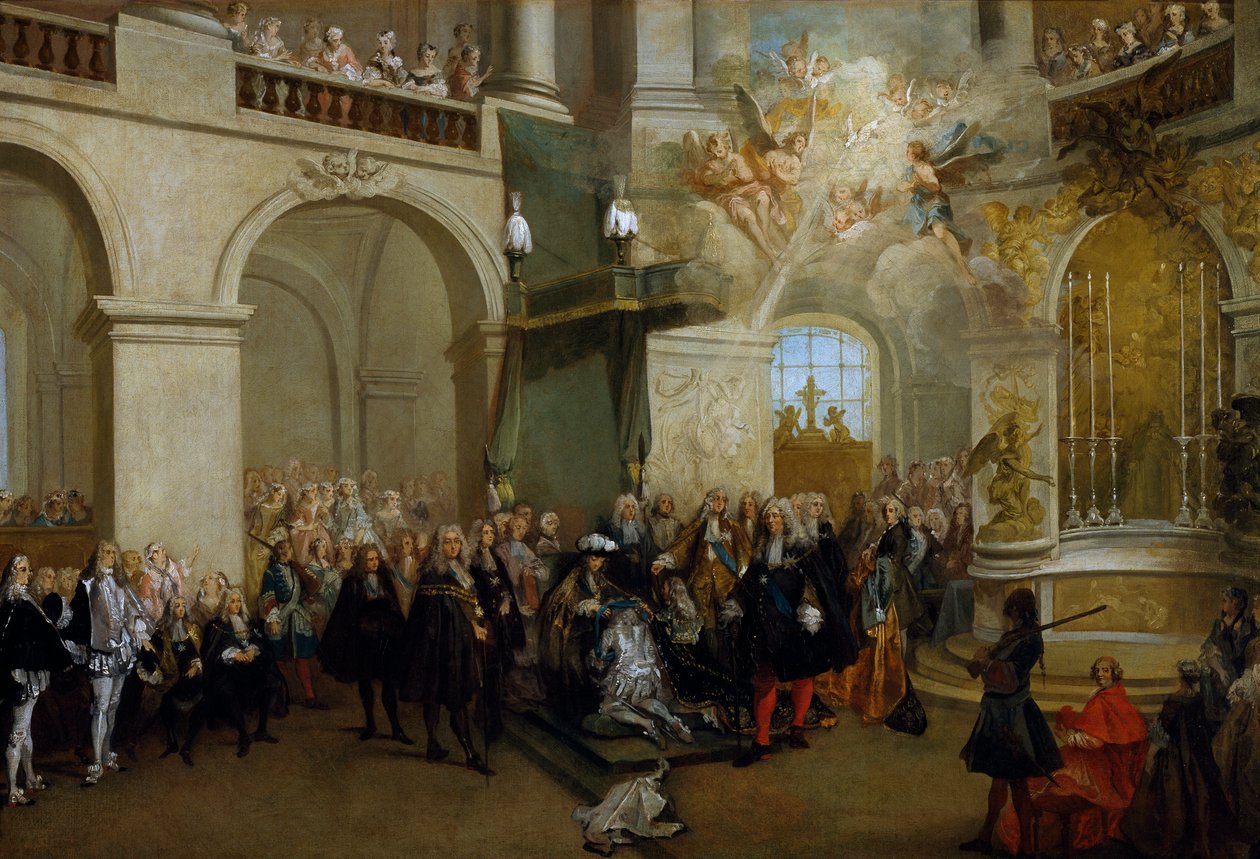 Conferring of the Order of the Holy Spirit in the chapel of Versailles, June 3rd 1724 by Nicolas Lancret
