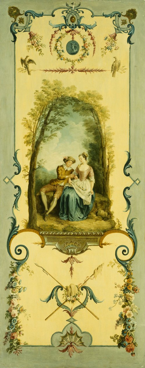 Three Decorative Panels with Allegories of Winter, Summer and Autumn by Nicolas Lancret