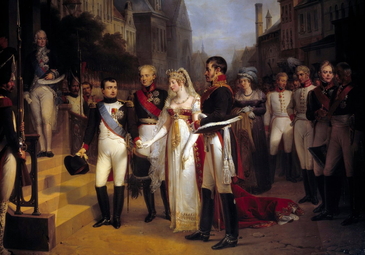 Emperor Napoleon Bonaparte received Queen Louise of Prussia in Tilsit on 6/07/1807 by Nicolas Louis Francois Gosse