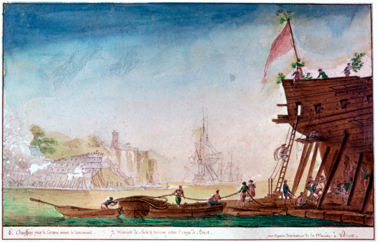 The Marina of Brest by Nicolas Marie Ozanne