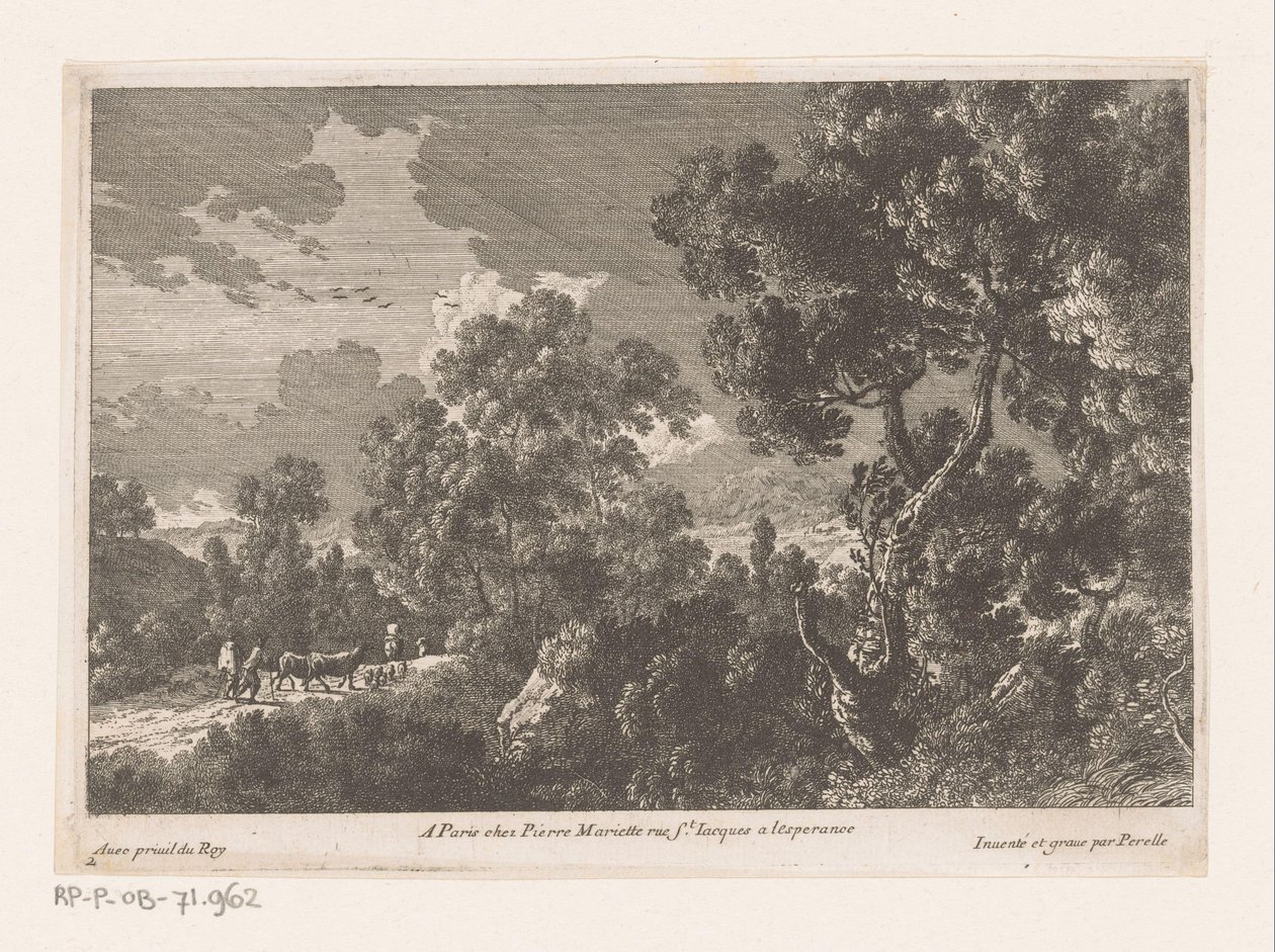 Forest Landscape with Shepherds and Flock by Nicolas Perelle
