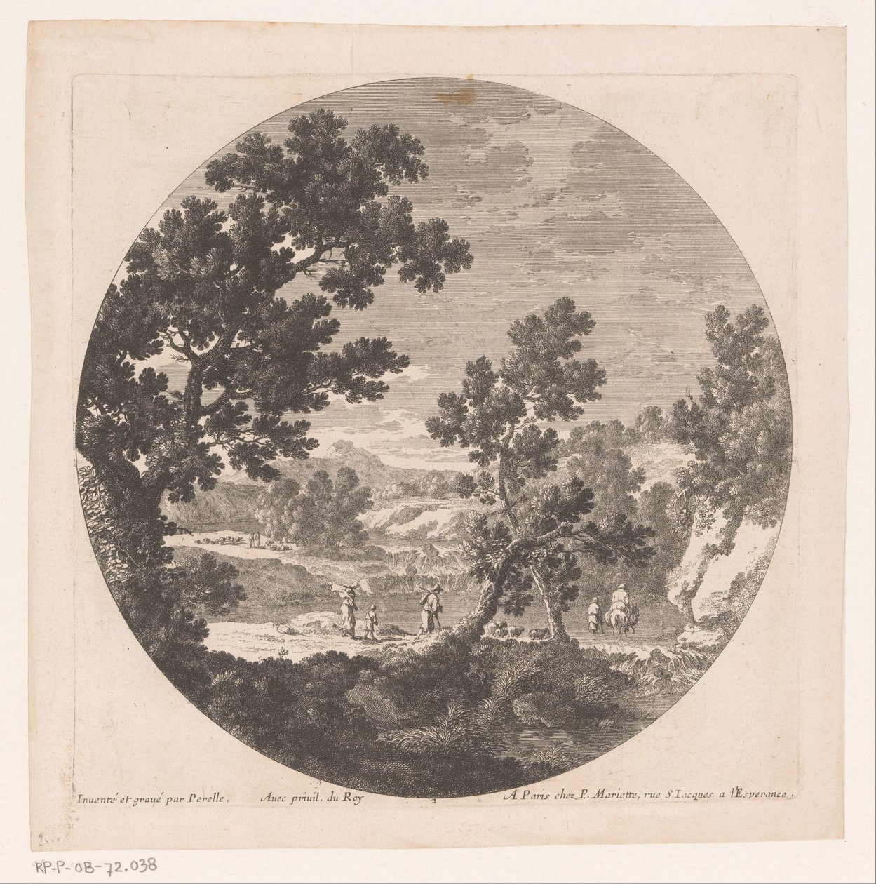 Landscape with Shepherds Along a River by Nicolas Perelle