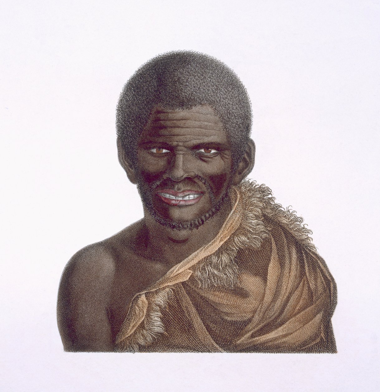 Portrait of a Man Named Paraberi, Van Diemens Land, 1791, Published 1815 by Nicolas Petit