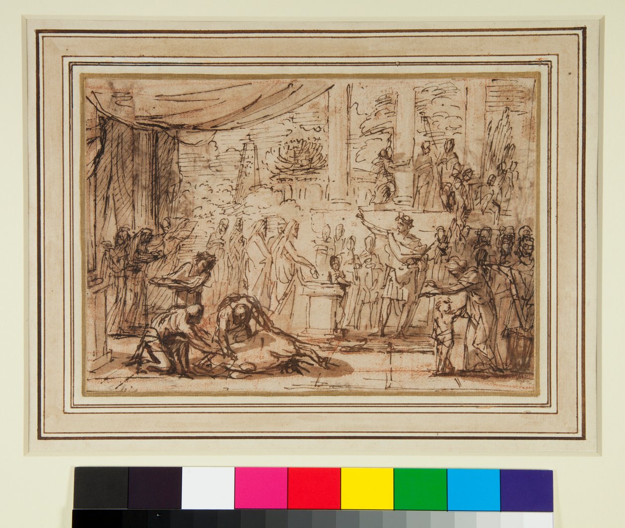 Antique Sacrifice in a Temple by Nicolas Poussin