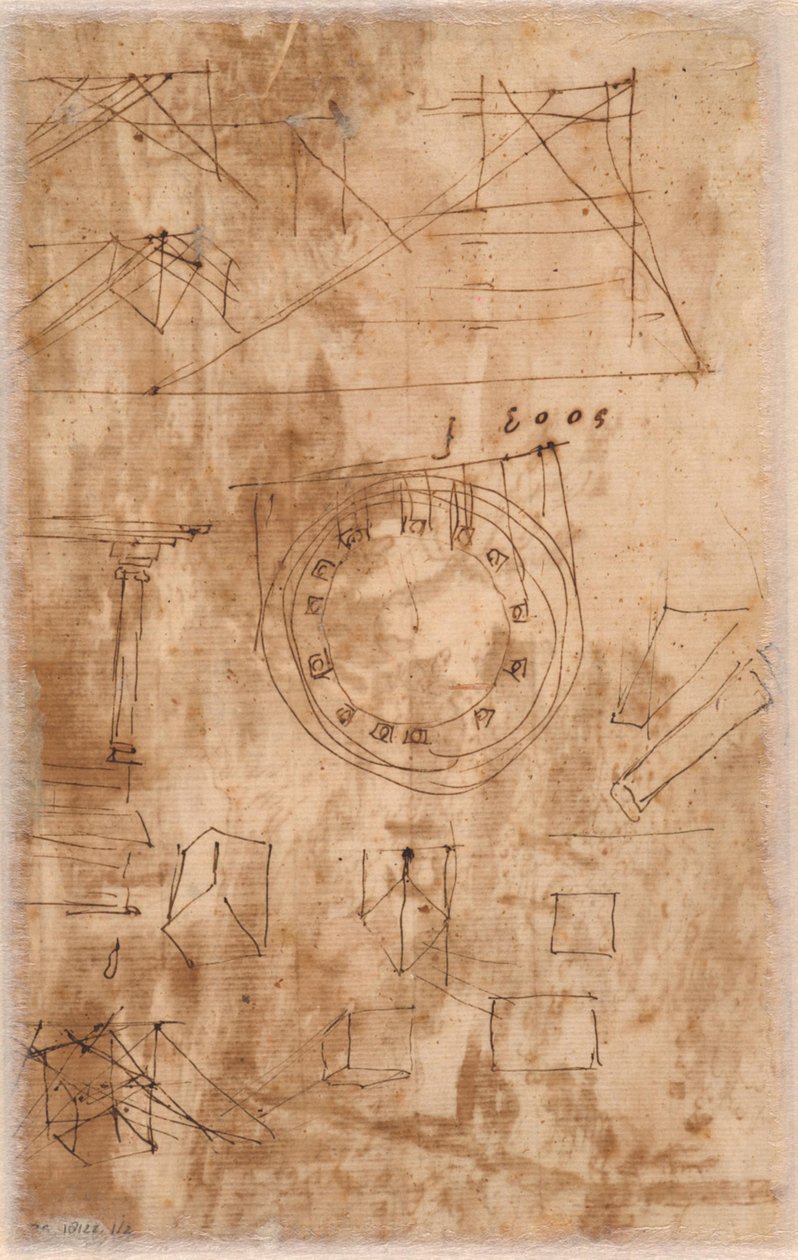 Architectural Sketches (verso) by Nicolas Poussin