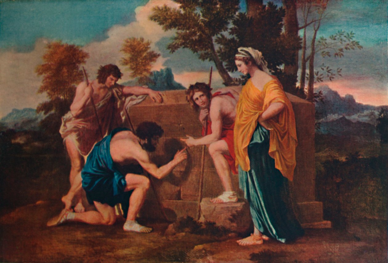 Et in Arcadia ego Les bergers dArcadie or The Arcadian Shepherds, 1637-1638, 1911 by Nicolas Poussin