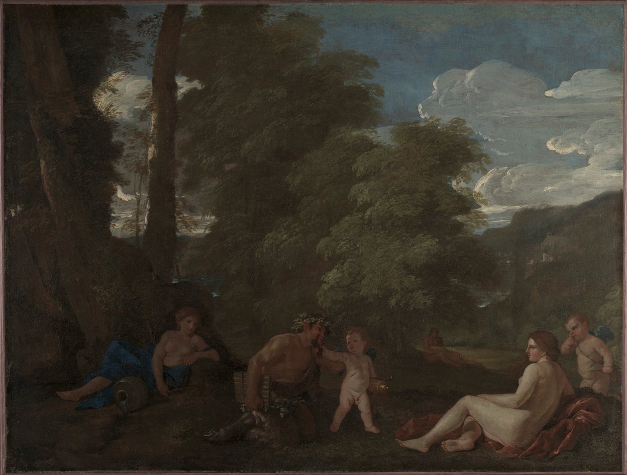 Nymphs and a Satyr Amor Vincit Omnia by Nicolas Poussin