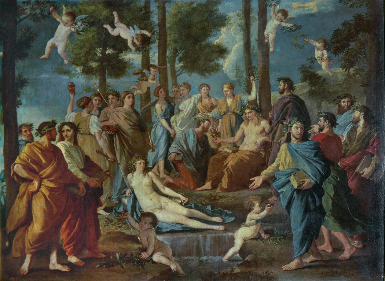 Parnassus, Apollo Surrounded by the Muses by Nicolas Poussin