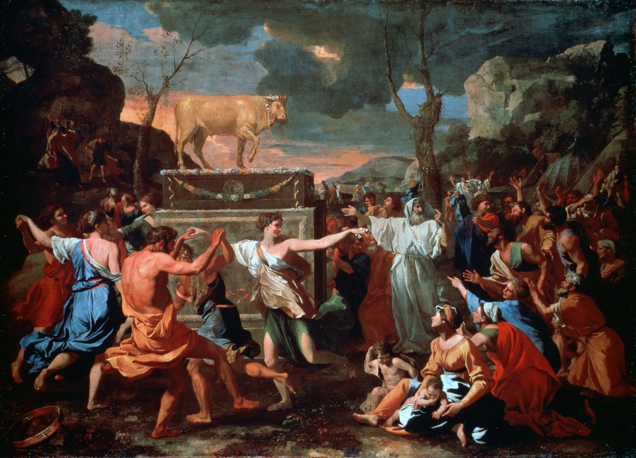 The Adoration of the Golden Calf, c1635 by Nicolas Poussin