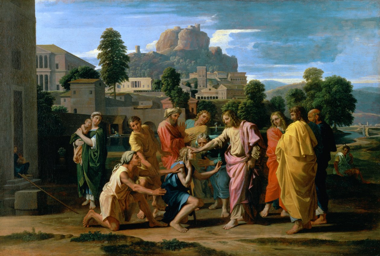 The Blind of Jericho, or Christ Healing the Blind, 1650 by Nicolas Poussin