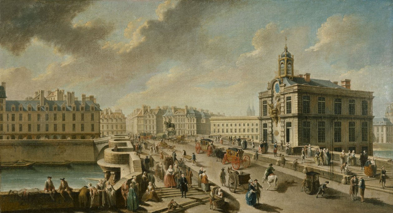 Pont-Neuf and the Samaritaine Pump, seen from the Quai de la Mégisserie by Nicolas Raguenet