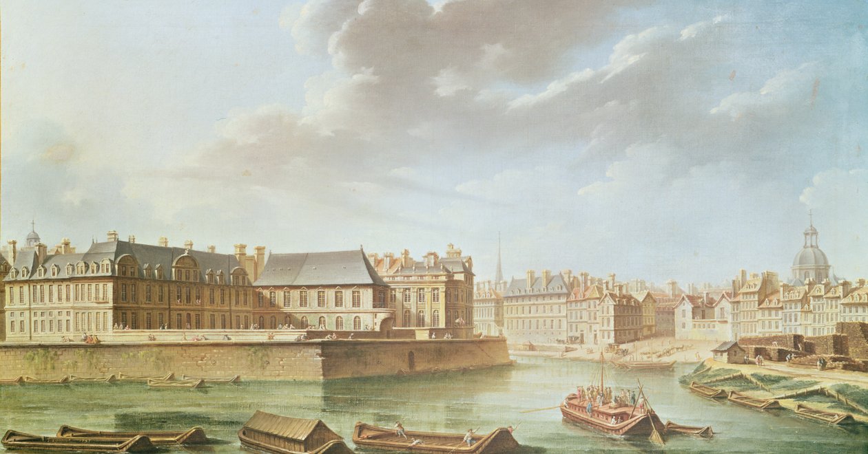 The Ile Saint-Louis and the Hotel de Bretonvilliers in 1757 by Nicolas Raguenet