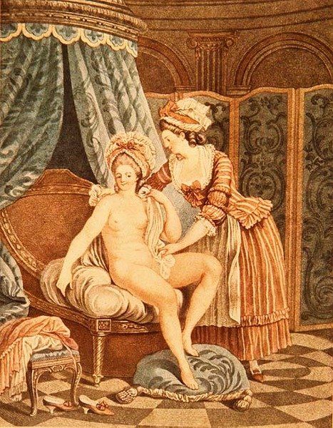The Toilette, engraved by Louis Marin Bonnet by Nicolas Rene (after) Jollain