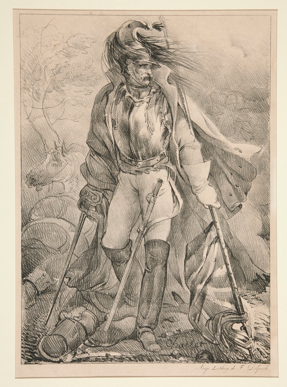 French Cuirassier Carrying a Flag by Nicolas Toussaint Charlet