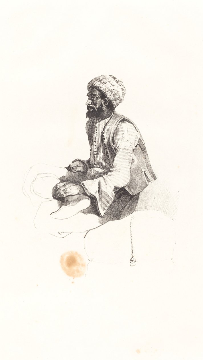Seated Turk by Nicolas Toussaint Charlet