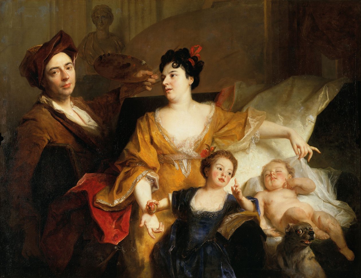 Self-portrait of the Artist with His Family, c. 1704 by Nicolas de Largillière