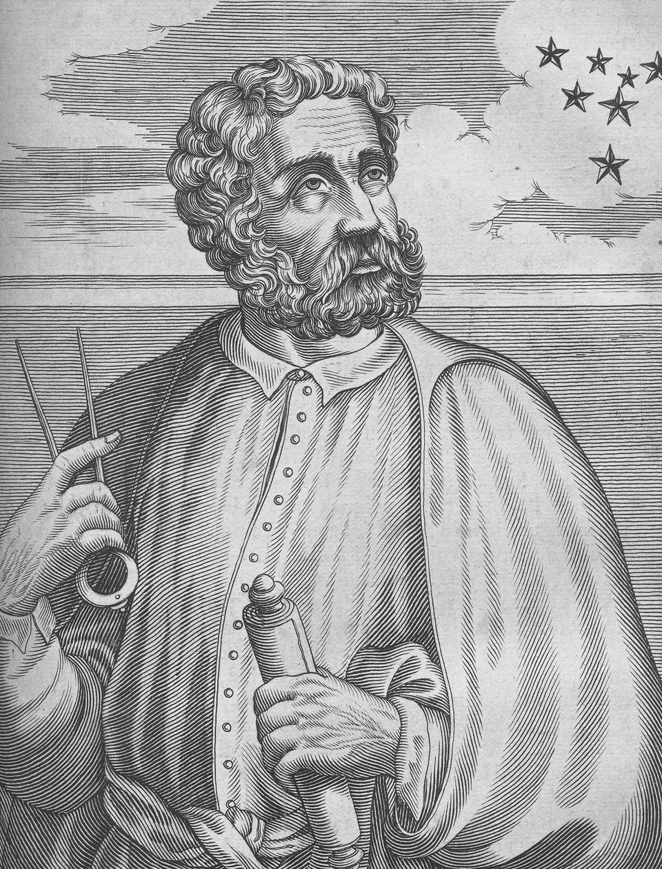 Portrait of Ferdinand Magellan. From Isaac Bullart