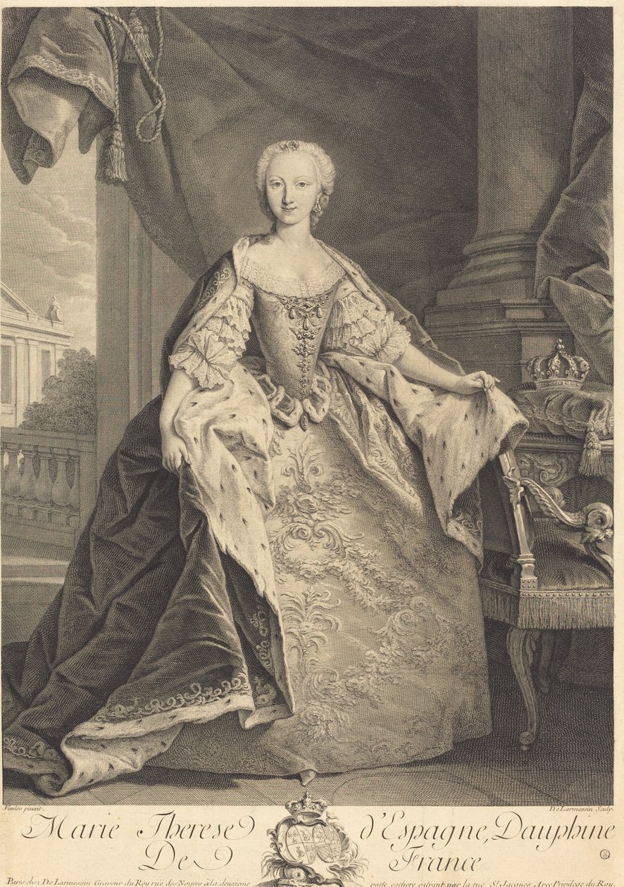 Marie Therese of Spain, Dauphine of France by Nicolas de Larmessin IV after Jean Baptiste Van Loo
