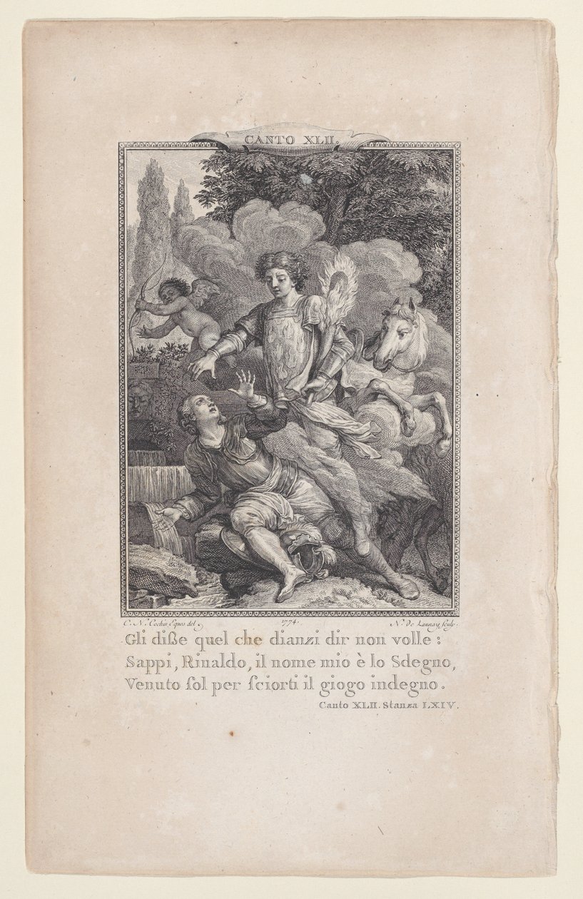 Canto 42, Stanza 64, from Orlando Furioso by Nicolas de Launay