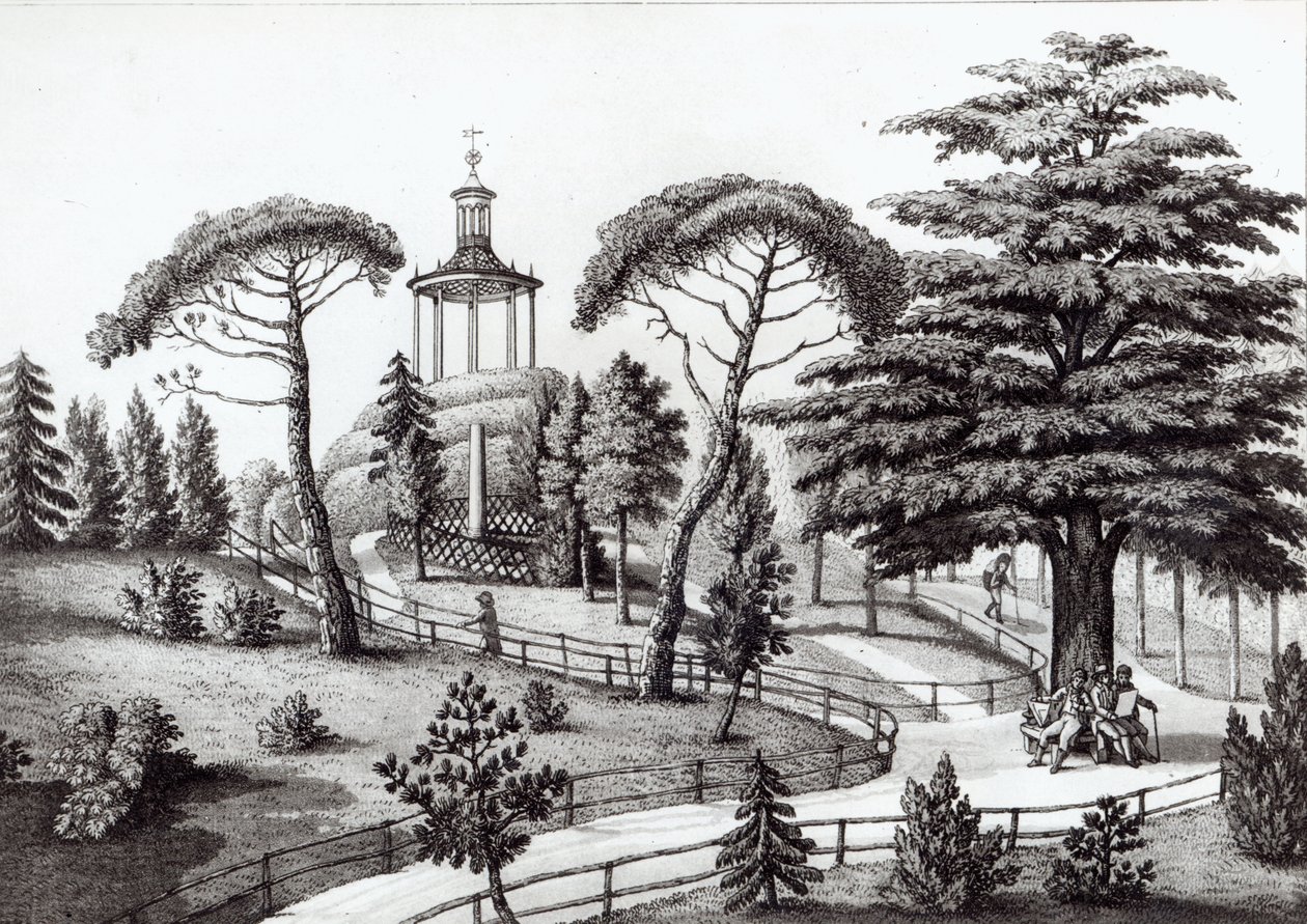 The Labyrinth from the Jardin des Plantes, Paris, engraved by Francois Aubertin (1773-1821) by Nicolas the Younger Huet