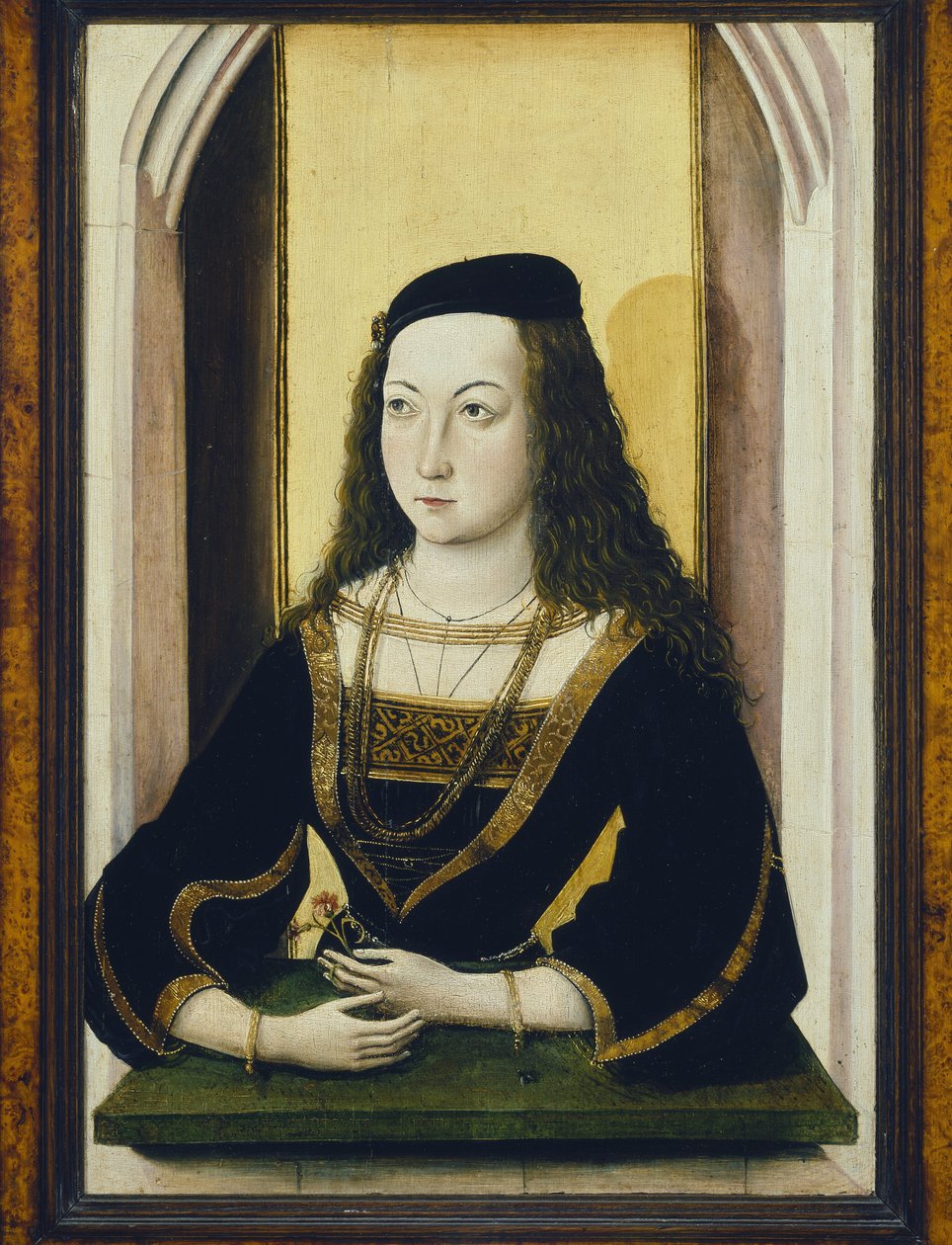 Portrait of a Young Woman Holding a Flower by Nicolaus Alexander Mair von Landshut