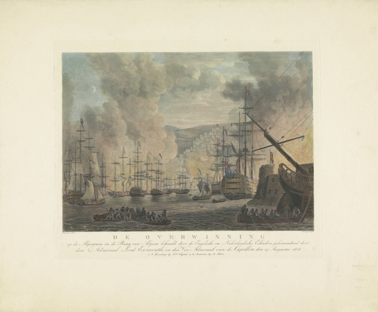 Bombardment of Algiers, 1816 by Nicolaus Heideloff