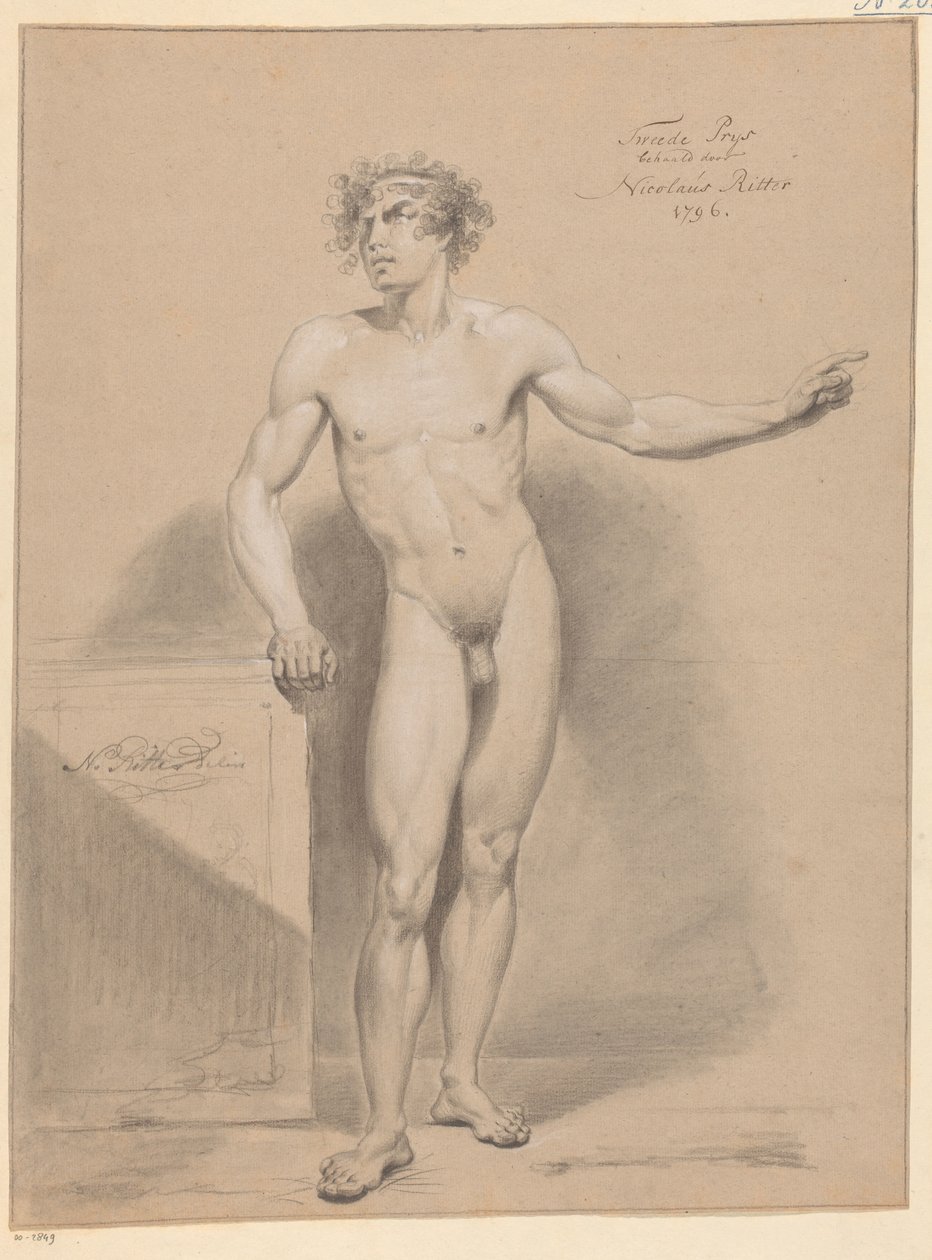 Standing male nude, front view (2nd prize 1796) by Nicolaus Ritter jr.